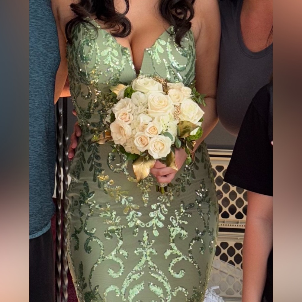 Windsor Sparkling Green Sequin Dress
